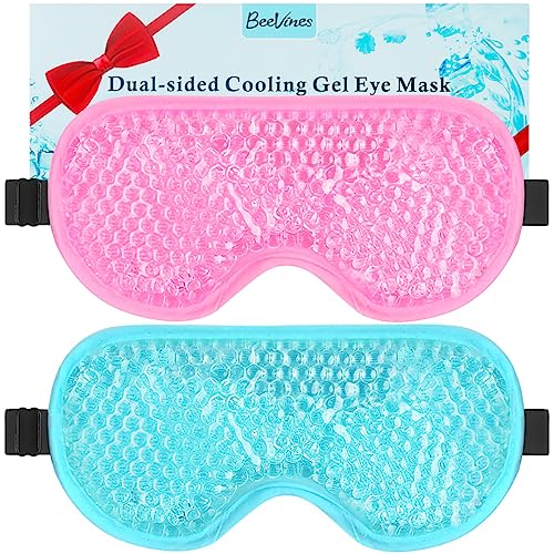 BeeVines Gel Eye Mask, Cooling Ice Masks for Puffy Eyes (2 Pack)