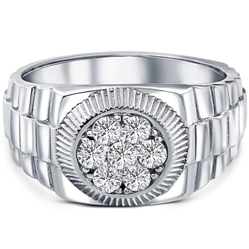 P3 POMPEII3 Pompeii Men's 3/4 Ct T.W. Diamond Ring 14k White Gold Lab Grown - Size 10 (GH,VS)