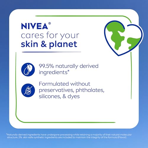 NIVEA Moisture Lip Care, Hydrating Lip Balms with Shea Butter, 4 x 0.17 OZ