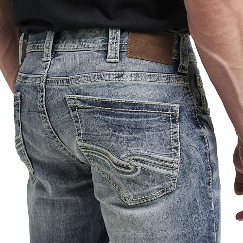 Silver Jeans Co. Men's Craig Classic Fit Bootcut Jeans, Medium Indigo LDS260, 38W x 32L