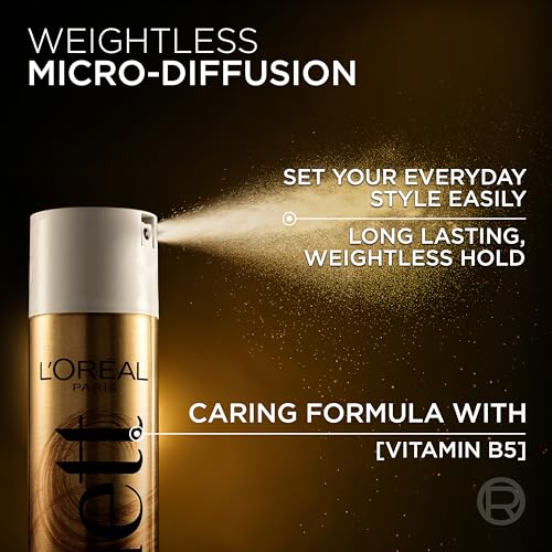 L'Oreal Paris Elnett Classic Hairspray, Suitable for Color Treated Hair, up to 72-Hour Extra Strong Hold Formula with Humidity Resistant Frizz Control, Hairspray with Soft, Brushable Finish, 11 oz