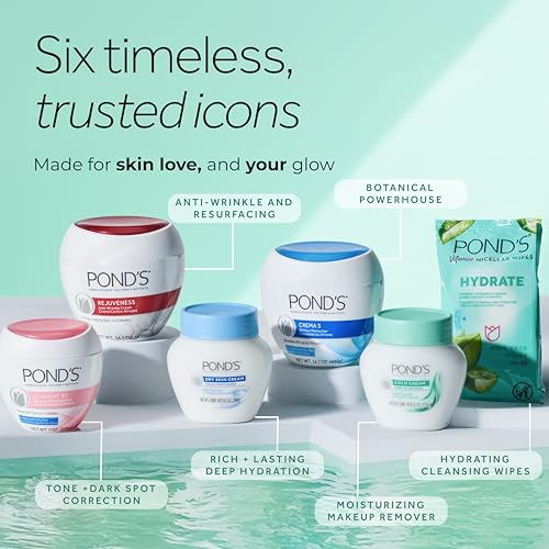 Pond's Nourishing Moisturizing Cream, Crema S, Fragrance Free, Ivory, 14.1 Oz