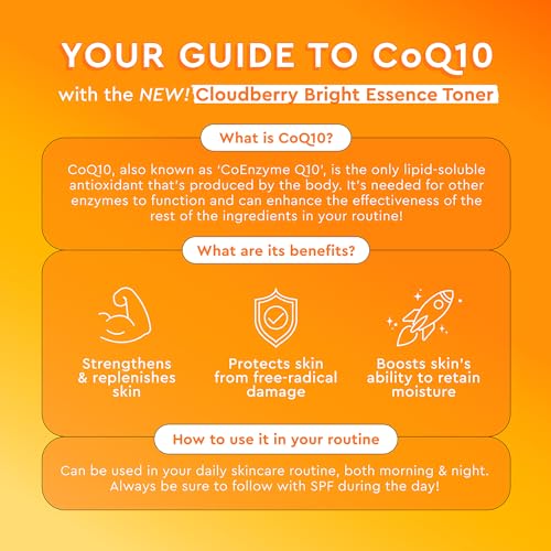 Glow Recipe Cloudberry Brightening Essence Toner, Korean Brightening Essence, Hydrating Rice Water + 5% Glycerin, CoQ10, Vitamin C & E, Barrier Support, Even Tone (75ml)