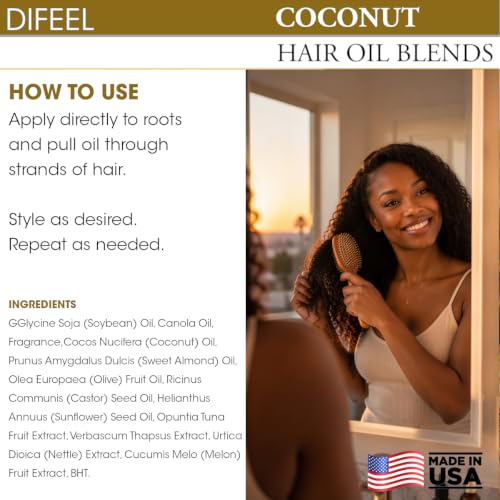 Difeel Coconut Hair Oil Blend 7.1 Ounce ounce