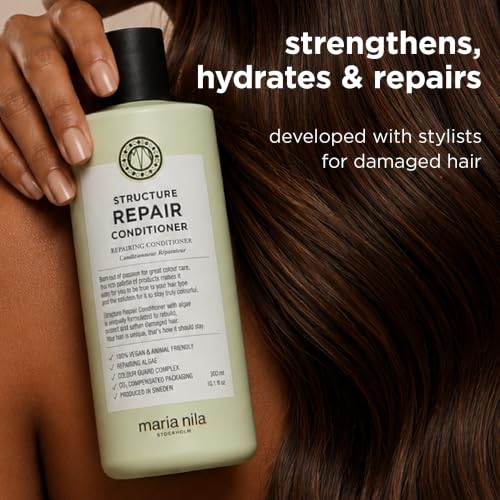 Maria Nila Structure Repair, Strengthening & Nourishing Conditioner For Damaged & Chemically Treated Hair, Algae Extract Rebuilds, Revitalizes & Repairs Hair, 10.1 Fl Oz