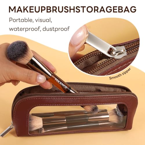 MAANGE 6Pcs Double Ended Makeup Brush Set with Makeup Sponge & Travel Bag
