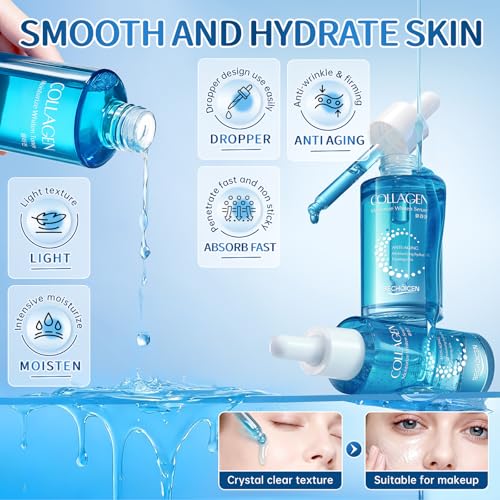 Collagen Skincare Set for Women – 7Pcs Face Care Kit with Cleanser,Toner,Serum,Eye Cream,Face Cream & Masks – Hydrating,Firming & Nourishing Routine,Gentle for All Skin Types,Great Gift Idea