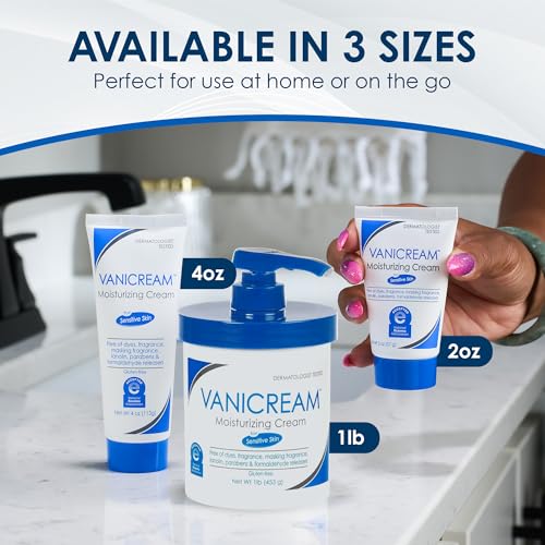 Vanicream Moisturizing Cream with Pump Dispenser, 16 Oz, Formulated without Common Irritants for Sensitive Skin, Body & Face Moisturizer, Restores Moisture & Soothes Irritated, Itchy Areas