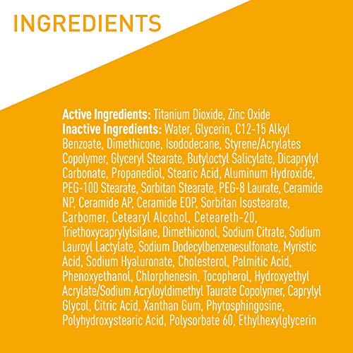 CeraVe Hydrating Mineral Sunscreen SPF 50 Face Sunscreen, Travel Size 2.5oz