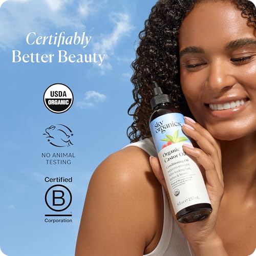 Sky Organics Organic Castor Oil 16oz, Pure, Cold Pressed and Hexane Free