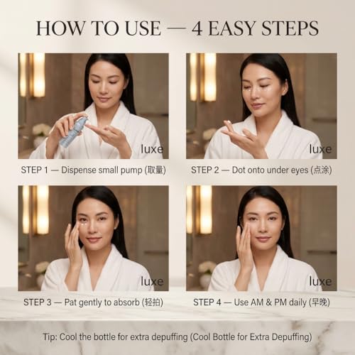 Iuxe Chroma Official Iuxe Eye Balm, Eye Balm Stick, 3-in-1 Hydrating & Smoothing Eye Cream with Collagen, Lightweight Formula for Daily Eye Care, Portable Design
