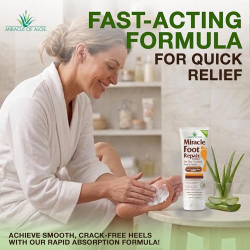 Miracle Foot Repair Cream, 8 Oz 2 Pack, For Dry Cracked Heels & Feet