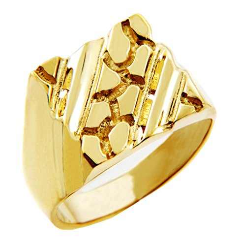 Men's Gold Nugget Rings - The Apex Solid Gold Nugget Ring(10k) (11)