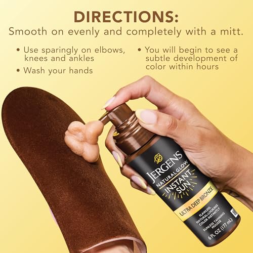 Jergens Natural Glow Instant Sun Body Mousse, Ultra Deep Bronze, 6 oz