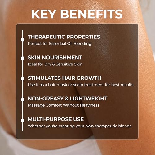 Pursonic Pure Unscented Fractionated Coconut Oil - 16 Oz Multipurpose Oil for Skin, Hair, Body Massage & Makeup Removal - Carrier Oil for Essential Oils and Aromatherapy