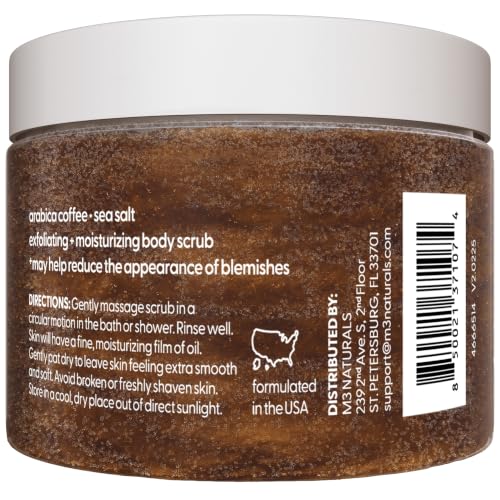 Arabica Exfoliating Coffee Scrub for Hands, Feet, and Body, 12oz by M3