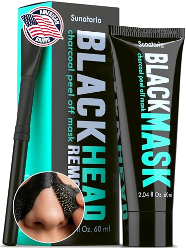 SUNATORIA Original Black Peel Off Face Mask – Charcoal Pore Mask – Helps Remove Excess Oil & Lift Away Surface Impurities – Botanical Extracts & Vitamins A, E, B5 – 2.04 fl oz