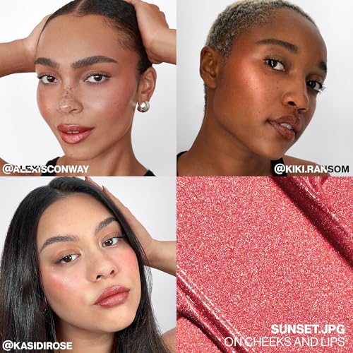 Smashbox Lit Stx Cream Blush & Highlighter | 2-in-1 Dewy Multi Stick | Blush Stick for Cheeks & Lips, Sunset.jpg, 0.1 Ounce