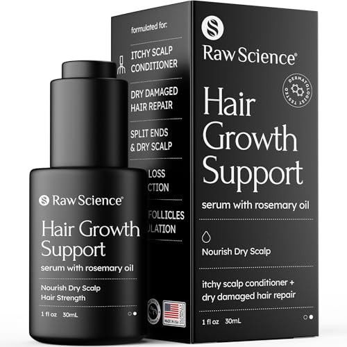 Biotin Keratin Rosemary Oil for Hair Growth Serum with Caffeine, Coconut, Avocado, Pumpkin Seed Hair Oil for Dry Damaged Hair - Hair Loss Treatment Women & Men - Thick Hair & Scalp Oil - 1 Fl Oz