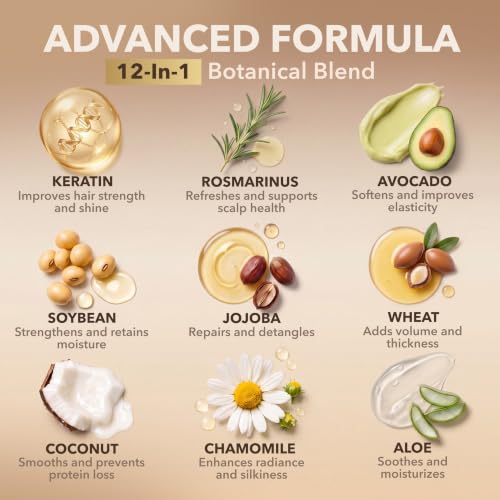 KINPUR ORGANIC COSMETICS Keratin Hair Mask for Dry & Damaged Hair – Deep Conditioning Hair Treatment with Coconut, Jojoba & Avocado Oils, Collagen & Protein – Hydrating Hair Mask, Color-Safe