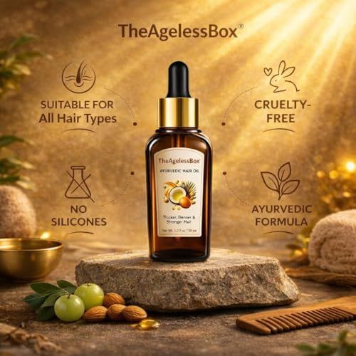 Ayurvedic Hair Growth Oil – Amla, Bhringraj & Argan – Reduces Hair Fall & Dry Scalp, Strengthens Roots, Supports Hair Growth, Tames Frizz – Vegan, Cruelty-Free – 50ml