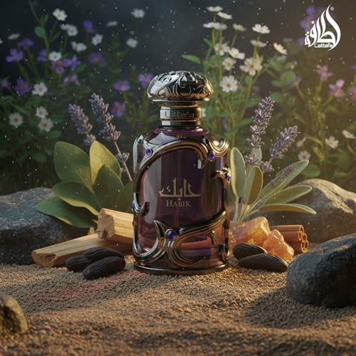 Lattafa Habik – Spicy, Aromatic, Woody, Musky – Eau de Parfum Spray Long-Lasting Fragrance for Men, 3.4 Ounce / 100 ml