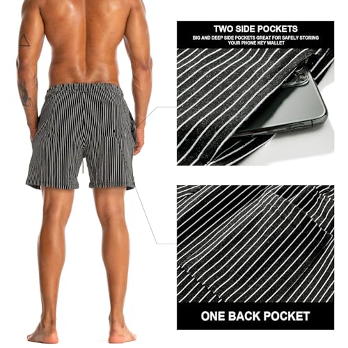 FIROTTII Men's Athletic Sweat Shorts 5 Inch Inseam with Pockets Cotton Terry Casual Gym Workout Shorts Black