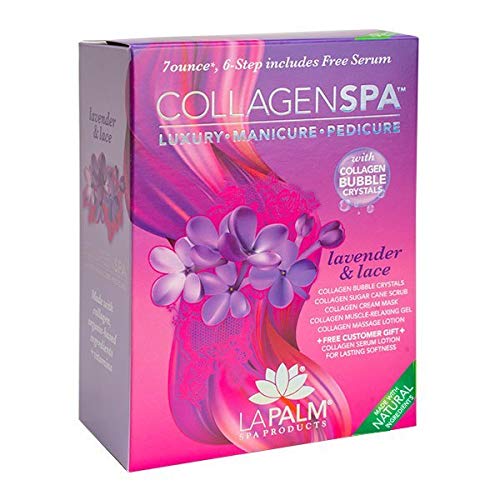 La Palm Collagen Spa Luxury Manicure and Pedicure with Collagen Bubble Crystals - Lavender & Lace (1 Pack)