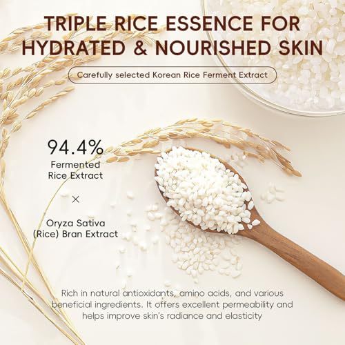 Rice Skincare Set for Teen Girl Gifts Birthday - Skin Care for Teens 10-12 - Hydrating Skin Care Routine Kit for Women - Gifts Birthday Facial Kit for Women - Skin Care Set with Cleanser,Serum