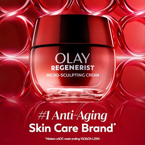 Olay Face Moisturizer, Regenerist Micro-Sculpting Cream for Women, Fragrance-Free - Anti-Aging, Anti-Wrinkle, Firming Skin Care - Triple Collagen Cream, Peptide, Hyaluronic Acid, Niacinamide, 1.7oz