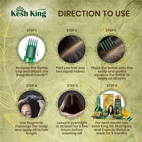 Kesh King Ayurvedic Hair Oil | Herbal Oil with Bhringraj & Amla | Enhance Hair Growth | Reduce Hairfall | Nourishes Scalp | Provides Long & Thick Hair | 10.14 Fl Oz/300ml