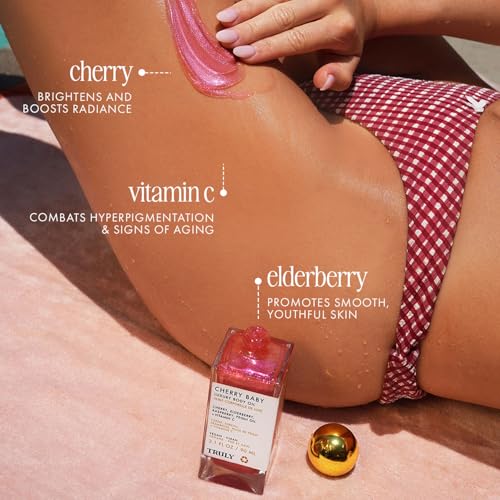 Truly Beauty Cherry Baby Luxury Body Oil | Hydrating Shimmer Oil for Glow