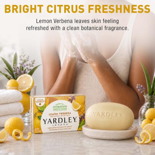 Yardley London Soap Bath Bar Bundle - 10 Bars: English Lavender, Oatmeal and Almond, Aloe and Avocado, Cocoa Butter, Lemon Verbena 4.25 Ounce Bars (Pack of 10 Bars, Two of each)