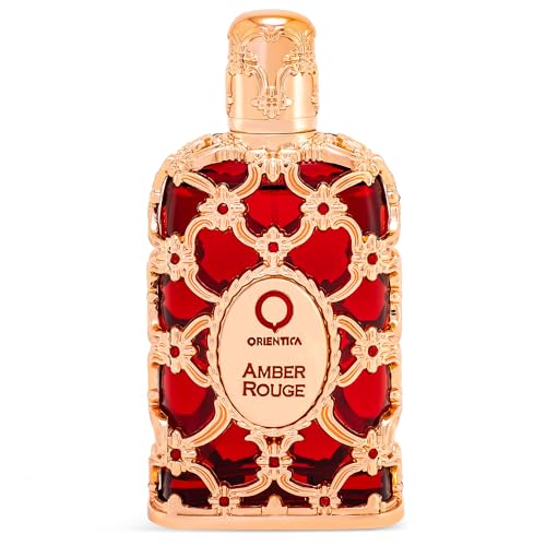 Orientica Luxury Amber Rouge Eau De Parfum 1oz/30ml - Notes of Amber Saffron, Jasmine & Orange - Woody, Floral Arabic Perfumes for Women & Men - Perfumes Arabes de Mujer y Hombres