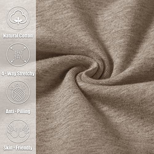 Pudolla Men's Cotton Yoga Sweatpants Athletic Lounge Pants Open Bottom Casual Jersey Pants for Men with Pockets (Khaki Large)