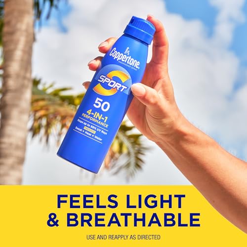 Coppertone SPORT Sunscreen Spray SPF 50, Multipack, 3 x 5.5 FL OZ