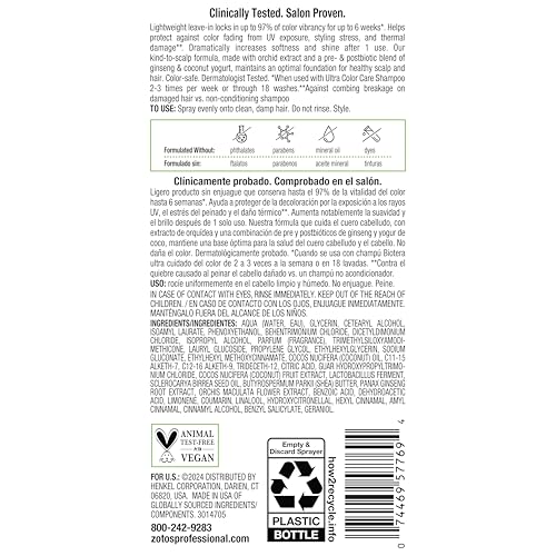 Biotera Ultra Color Care Leave-In Conditioner for Color-Treated Hair - Protects & Extends Vibrancy, Hydrates & Detangles, Enhances Shine & Softness, Sulfate-Free, Vegan, 8 Fl Oz