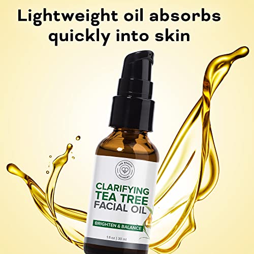 Beauty Foundry Clarifying Tea Tree Oil for Face and Acne, Targets Acne and Uneven Skin Tone, Antioxidant-Rich Beauty Oil, 1oz/30ml