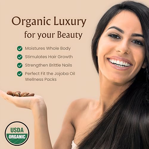BodyJ4You Organic Golden Jojoba Oil - USDA 100% Pure Cold Pressed Unrefined