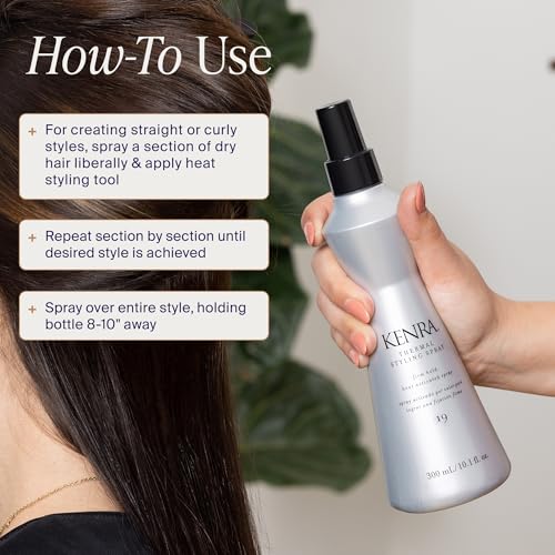 Kenra Professional Thermal Styling Spray 19 | Heat Protection | Firm Hold Heat-Activated | Tames Frizz, Flyaways & Adds Shine | All Hair Types | 10 fl. Oz