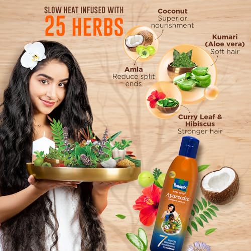 Parachute Advansed Ayurvedic Coconut Hair Oil with Basil (Tulsi), Aloe vera, Flax seed, Gooseberry (Amla) |25 Ayurvedic Ingredients | Controls Hair Fall, Dandruff, Indian Hair Oil |10.1 Fl.oz