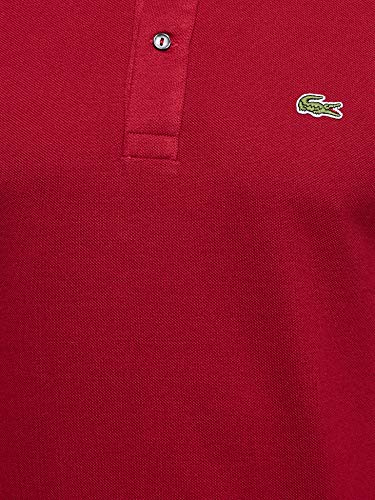 Lacoste Mens Men's Short Sleeve Classic Pique Polo Shirt, Bordeaux, Medium