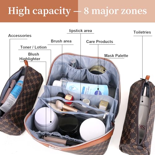 BOYATU Travel Makeup Bag Cosmetic Bags for Women: 3-Piece Make up Bag Set