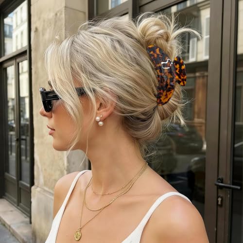 2 Pack Acetate Hair Claw Clips for Thick Thin Hair, 4 Inch Large Hair Clips