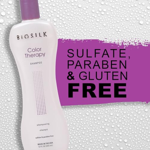 BioSilk Color Therapy Shampoo, Gently Cleanses Without Stripping Hair Color, Color Protection While Cleansing, Sulfate, Paraben & Cruelty-Free, 12 Oz