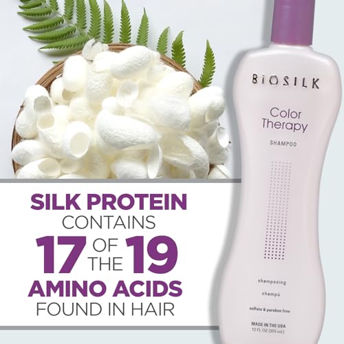 BioSilk Color Therapy Shampoo, Gently Cleanses Without Stripping Hair Color, Color Protection While Cleansing, Sulfate, Paraben & Cruelty-Free, 12 Oz