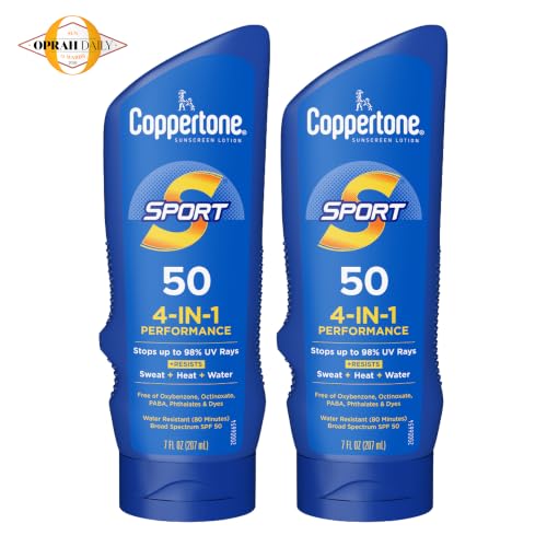 Coppertone SPORT Sunscreen Lotion SPF 50, Value Pack, 2 x 7 FL OZ