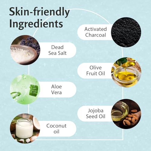 Exfoliating Charcoal Scrub for Body with Collagen & Stem Cells, 12 oz by M3
