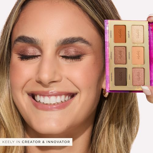 tarte tartelette in bloom mini Amazonian clay palette – Eyeshadow Palette with Shimmer & Matte Neutral Bronze Shades, Longwear Pigment, Blendable Lightweight Formula, Cruelty-Free
