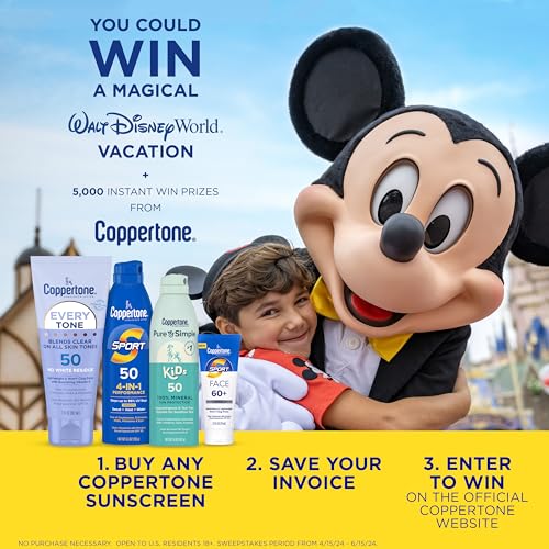 Coppertone SPORT Sunscreen SPF 100 Lotion, Water Resistant Sunscreen, Body Travel Size 3 Fl Oz